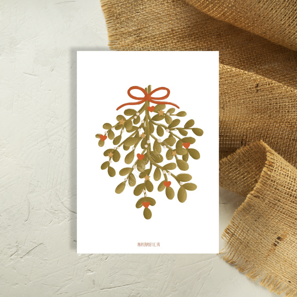 Carte postale branche de gui