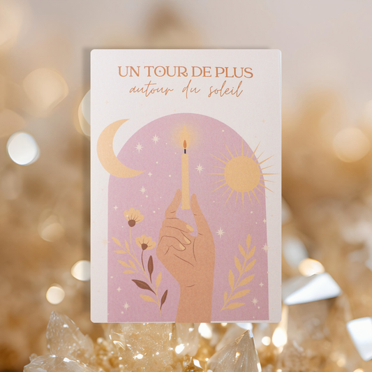 Carte postale mystique bougie rose