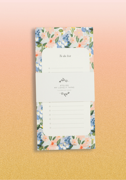 Bloc notes champ de fleurs