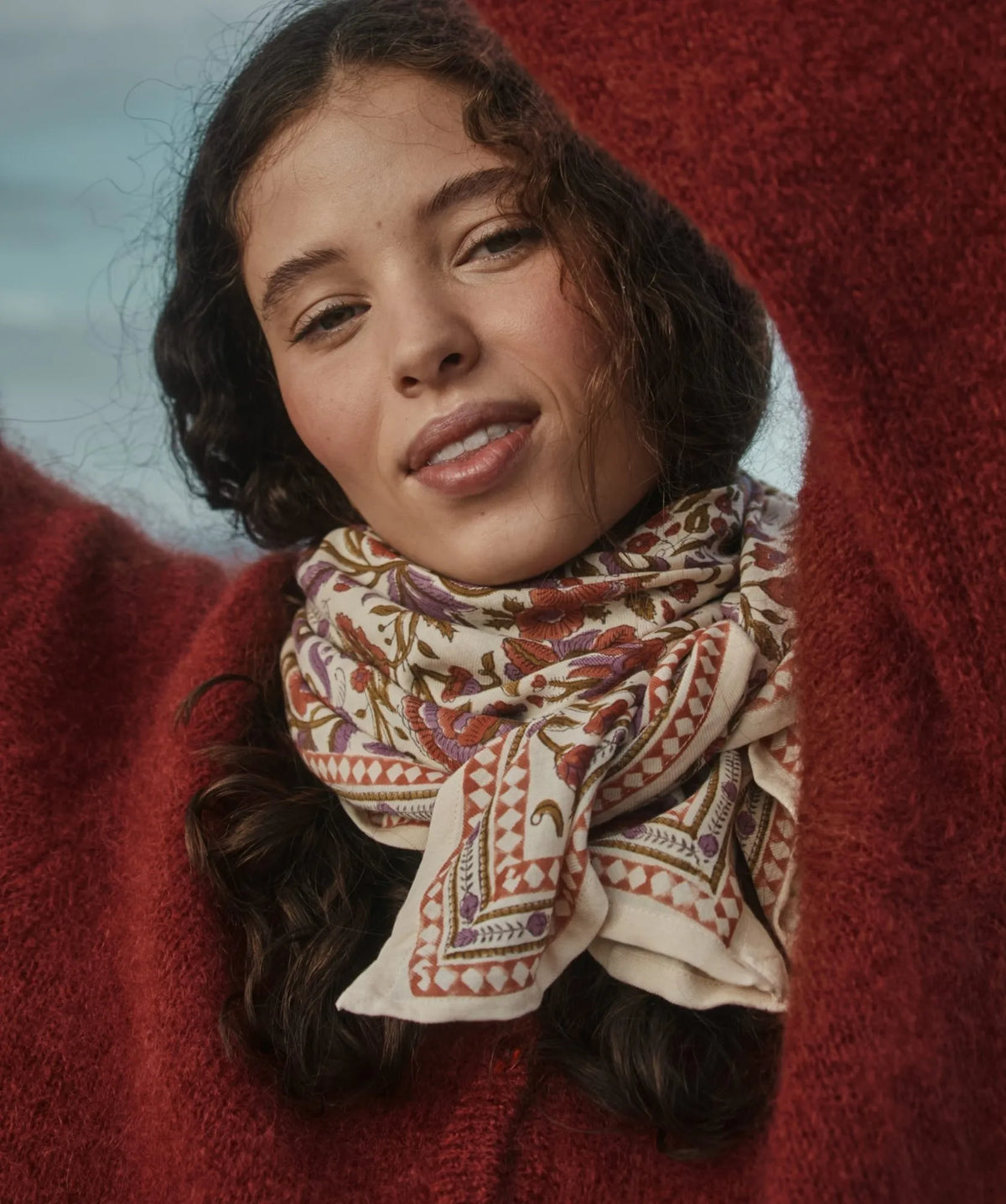 Foulard bordeaux/violet