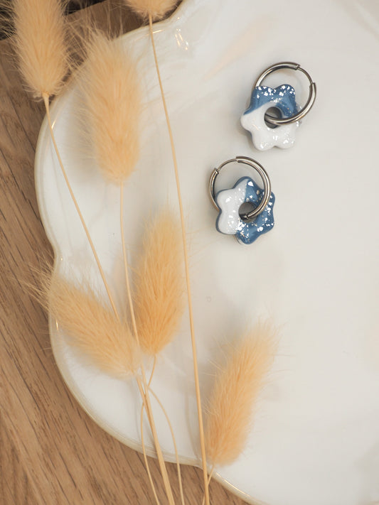 Cléo marbré bleu jeans/blanc/argenté