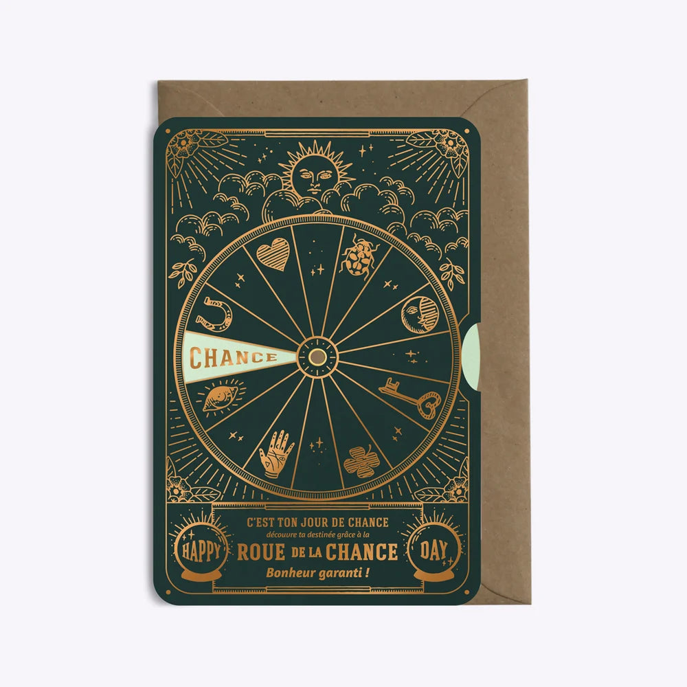 Carte postale roue de la chance