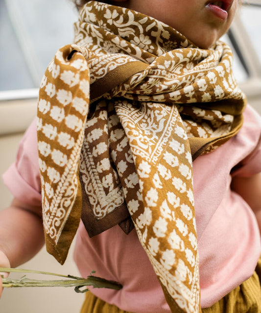 Foulard marron/écru