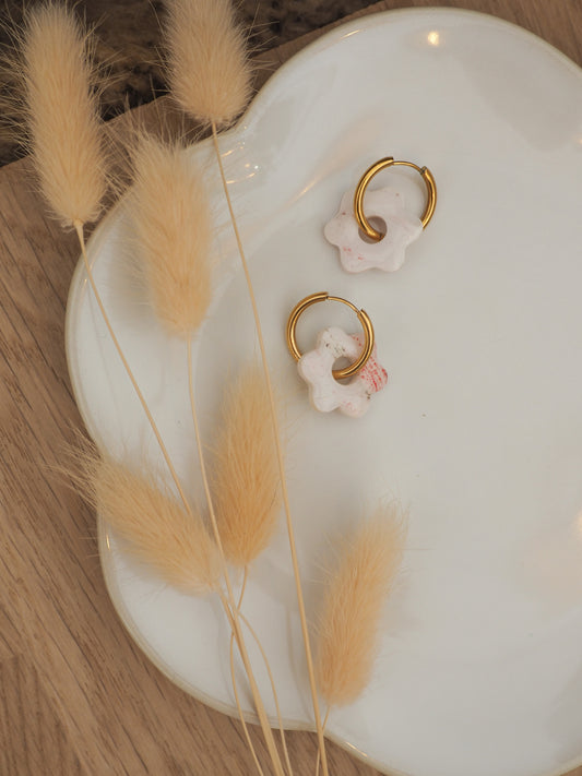 Cléo marbré blanc/rouge