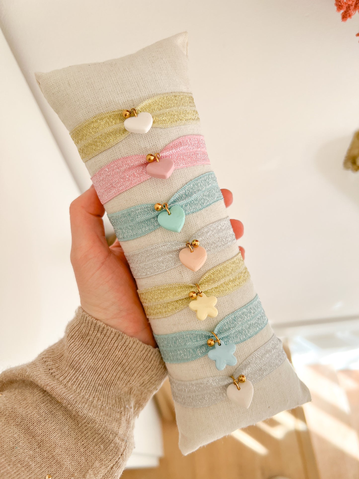 Bracelet ruban paillettes