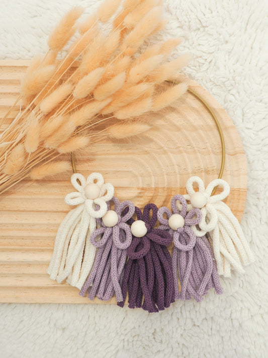 Couronne de fleurs violet/blanc
