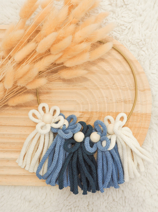 Couronne de fleurs bleu/blanc