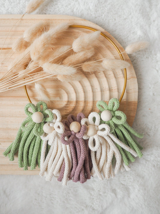 Couronne de fleurs vert-blanc