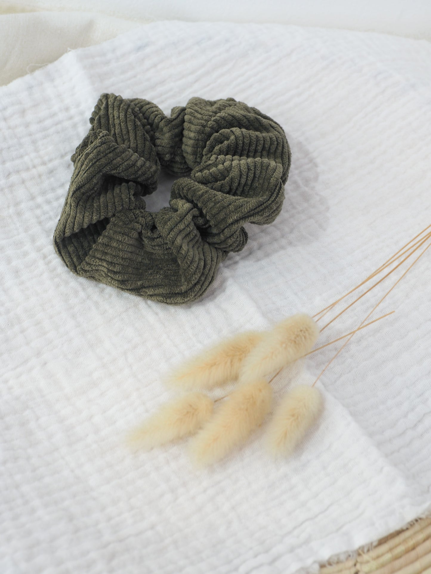 Chouchou velours kaki