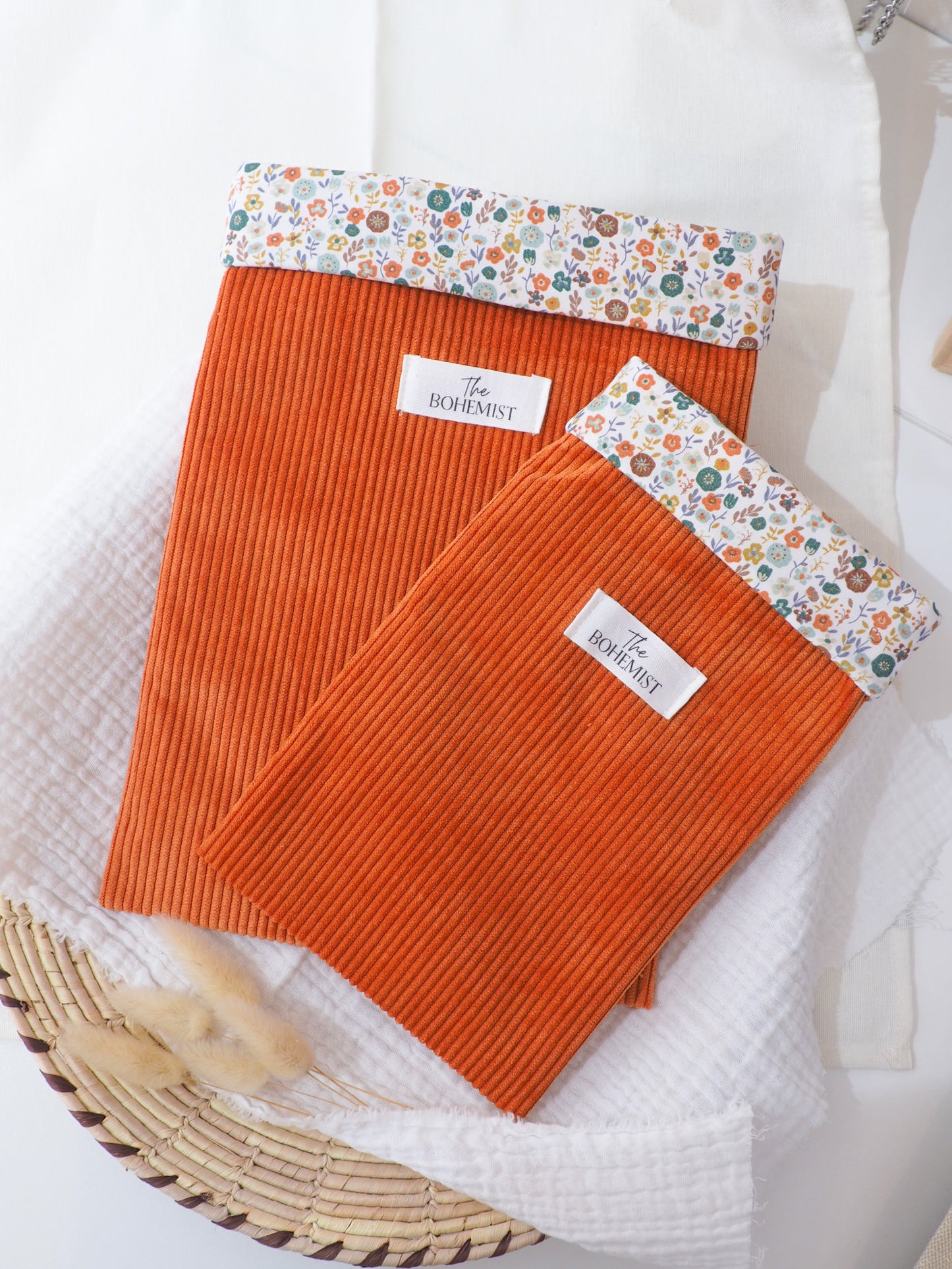 Pochette à livre broché • Velours terracotta