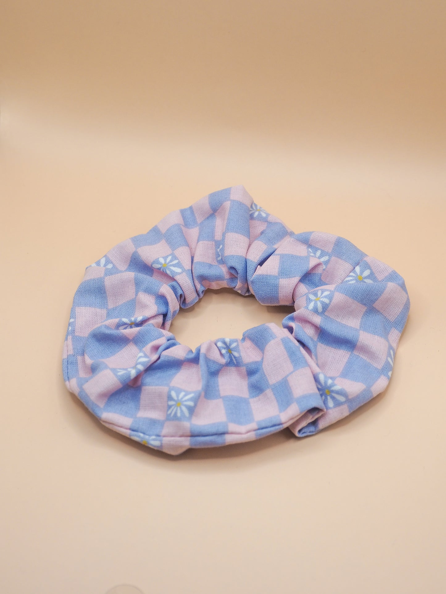 Chouchou carreaux lilas/rose