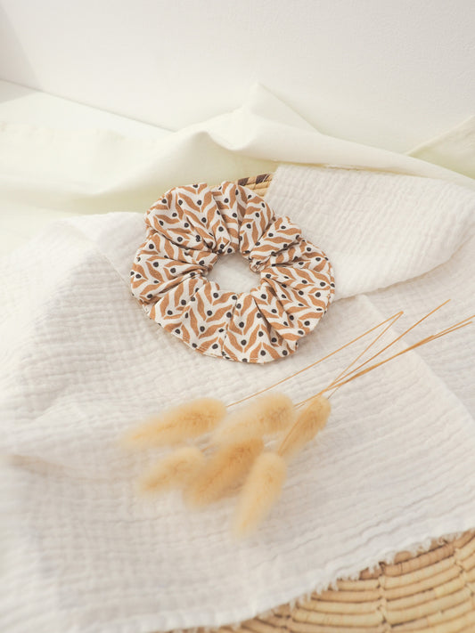 Chouchou à motifs marron