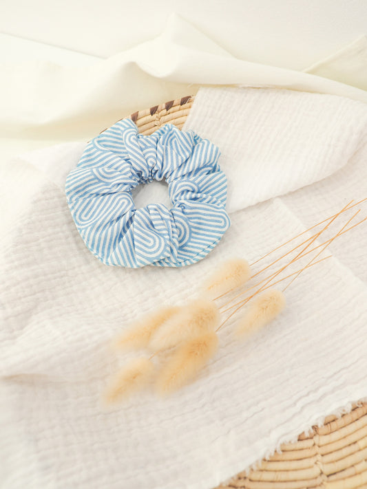 Chouchou à motifs bleu