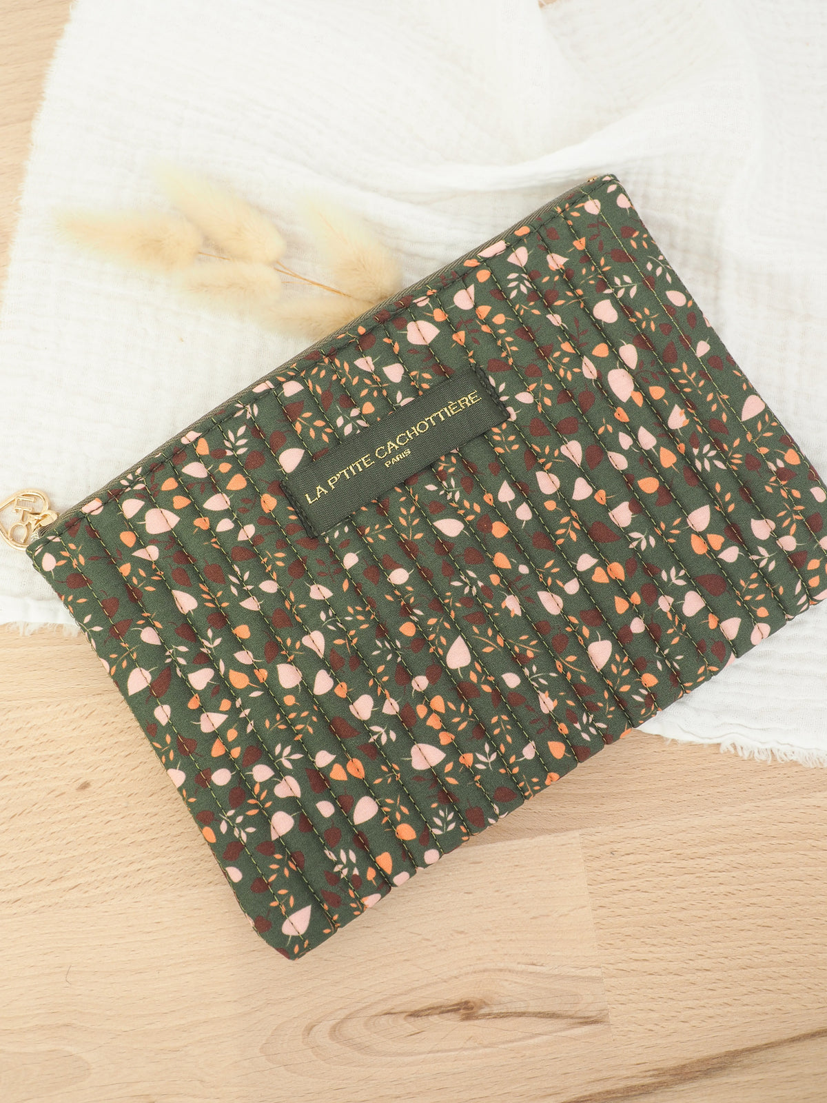 Pochette plate kaki