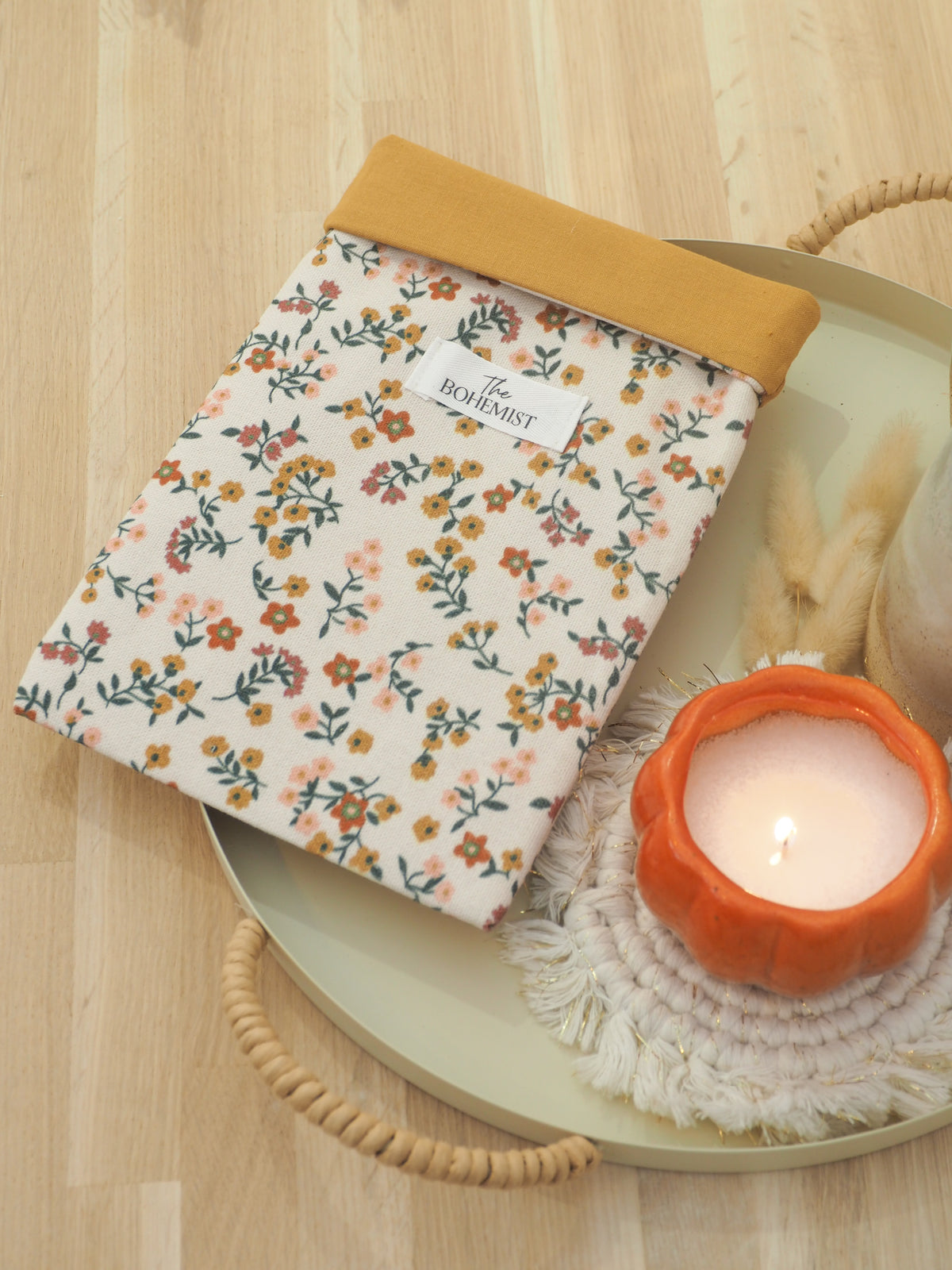 Petite pochette à livre • Fleurs d'automne