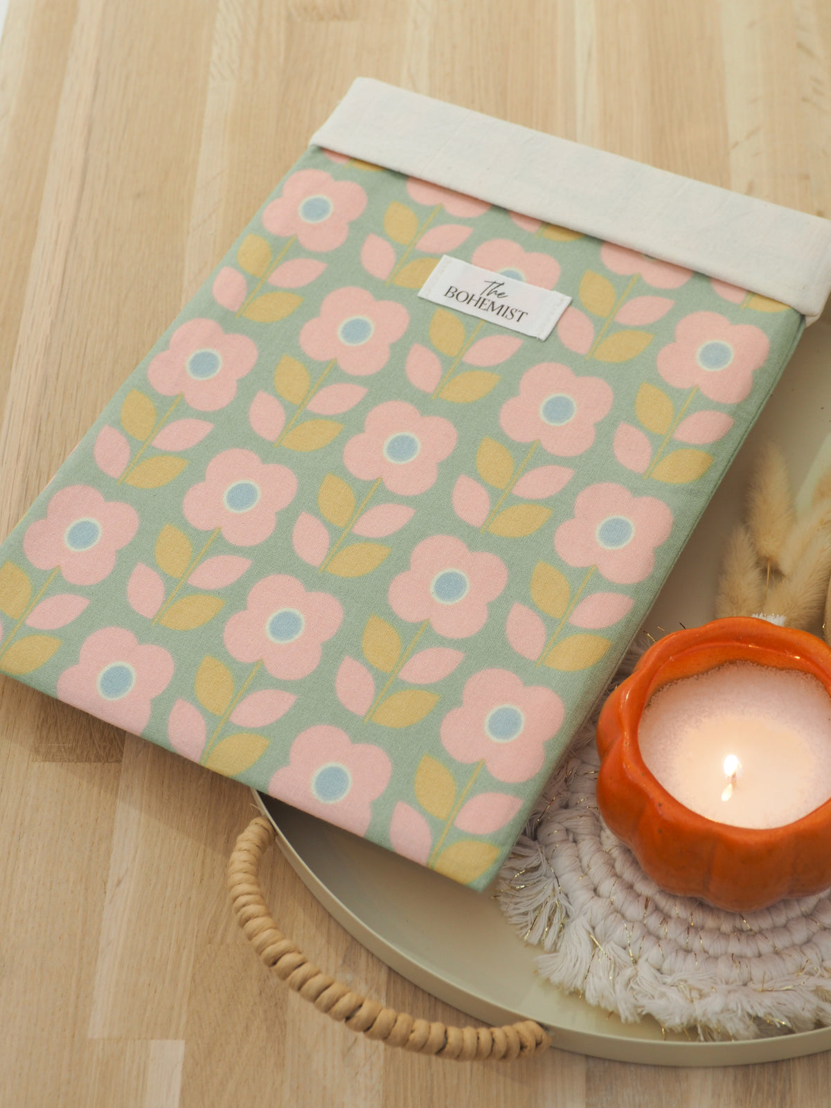 Grande pochette à livre • Fleurs vintage