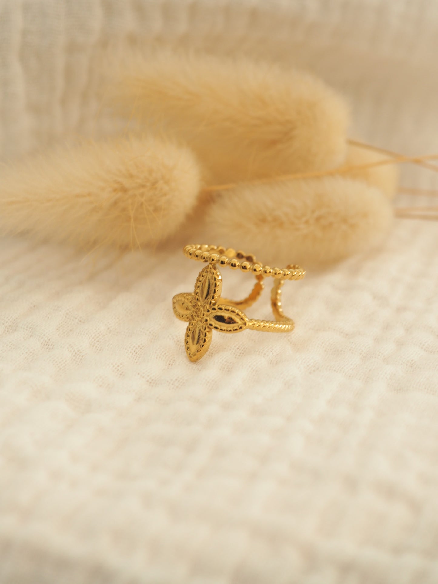 Bague double quatrefoil