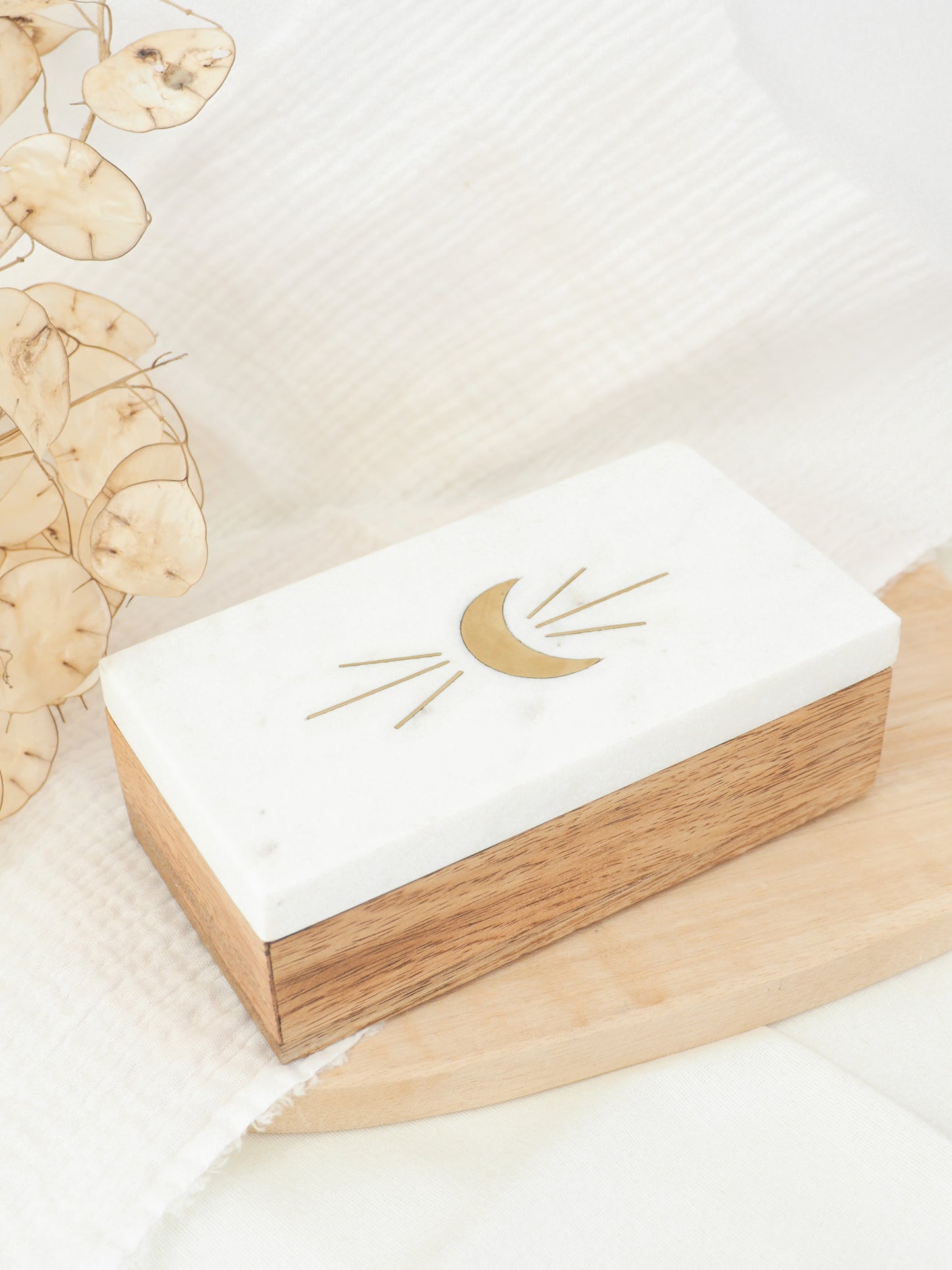 Boite marbre/bois lune