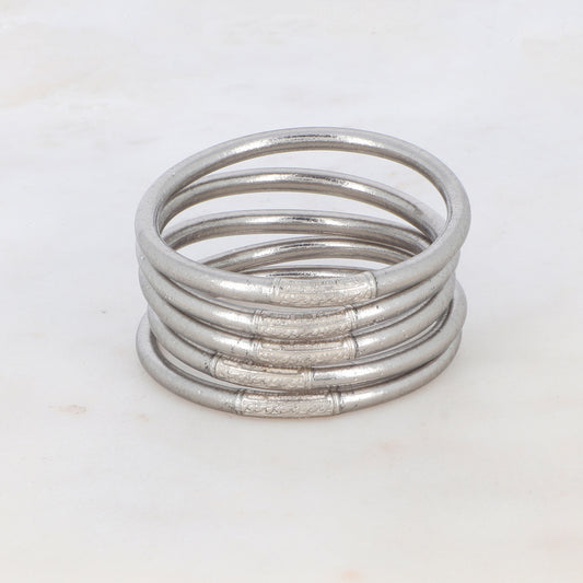 Jonc bouddhiste • Dark silver