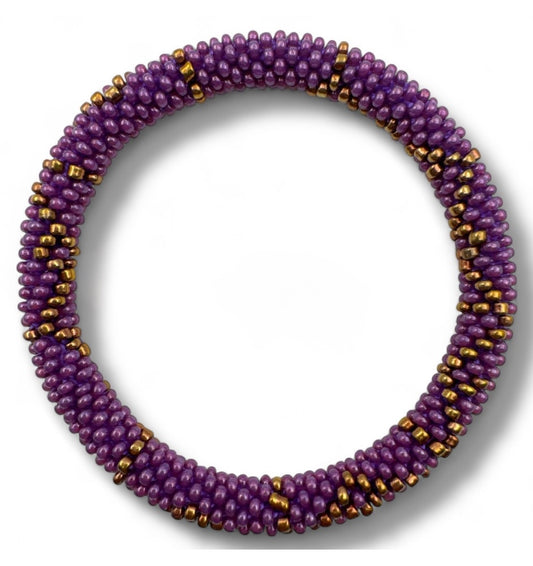 Bracelet népalais violet/doré
