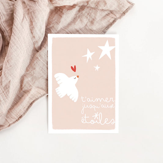 Carte postale t'aimer jusqu'aux étoiles