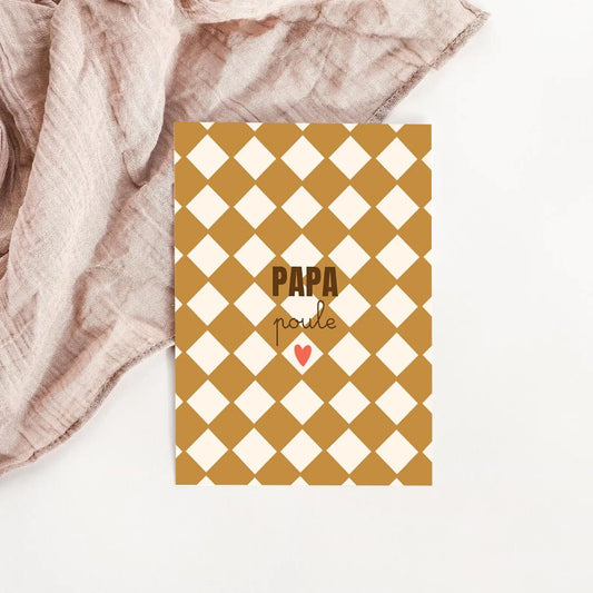 Carte postale papa poule