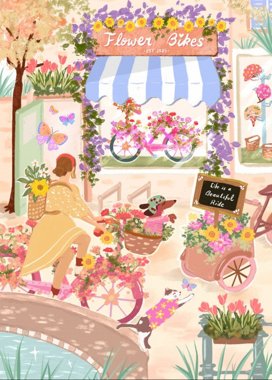 Puzzle 500 pcs • Vélos fleuris