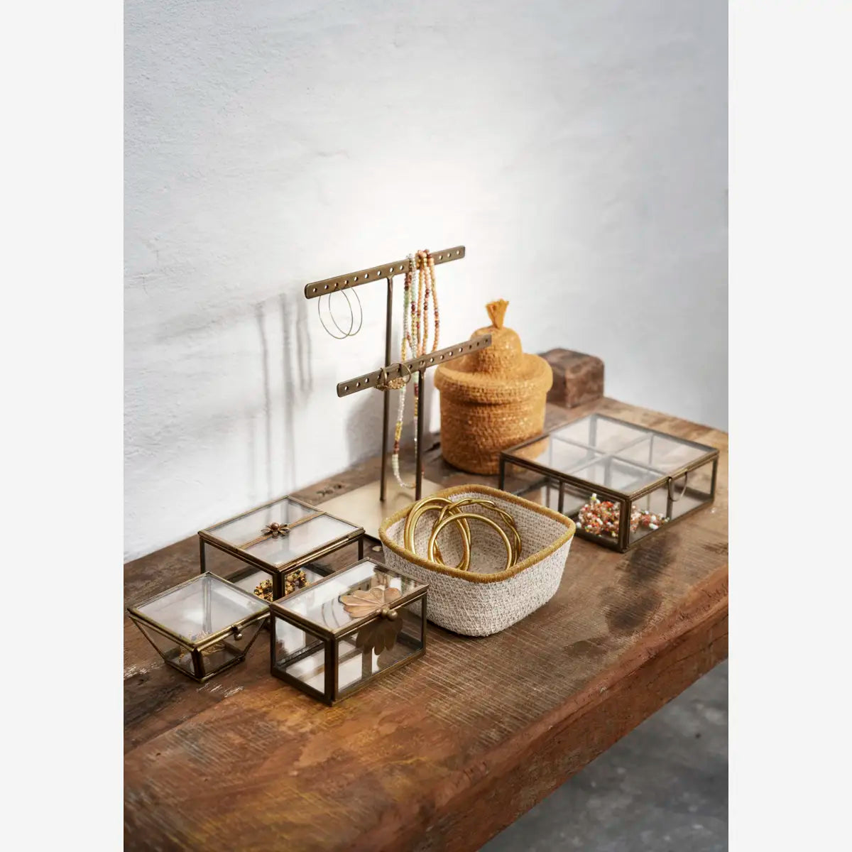 Boite en verre et laiton