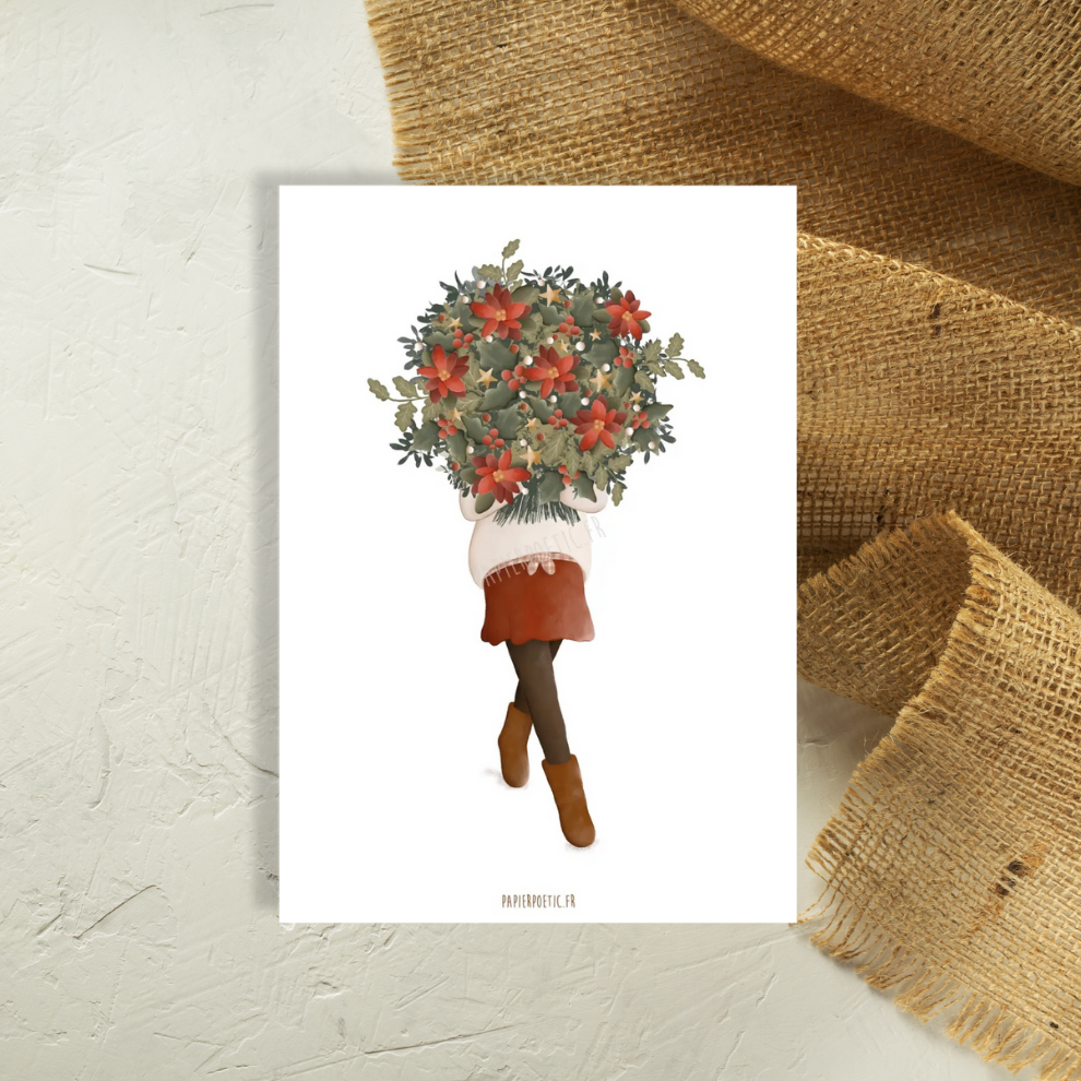 Carte postale bouquet d'hiver