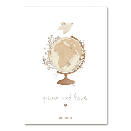 Carte postale Peace and love