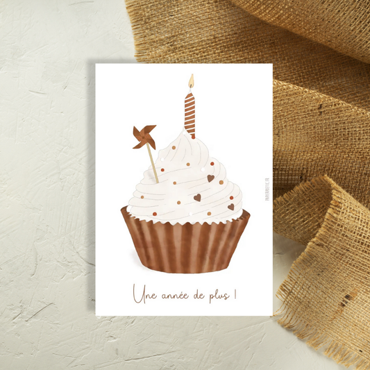 Carte postale cupcake d'anniversaire