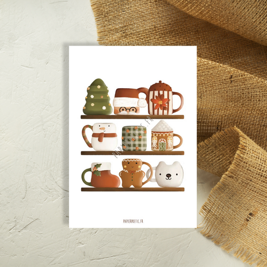 Carte postale mugs de noël