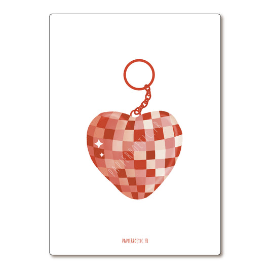 Carte postale Coeur disco