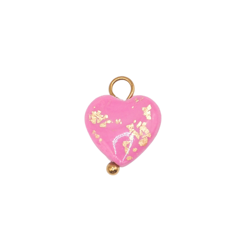 Coeur rose et or