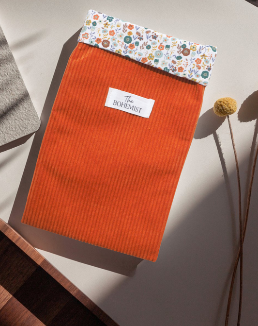 Pochette à livre poche •Velours terracotta