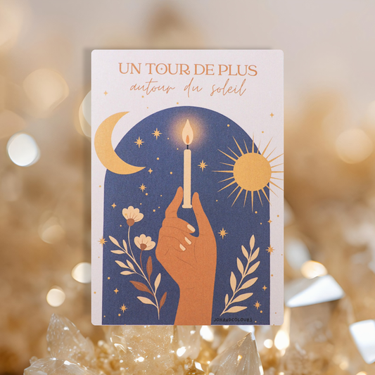 Carte postale mystique bougie bleue