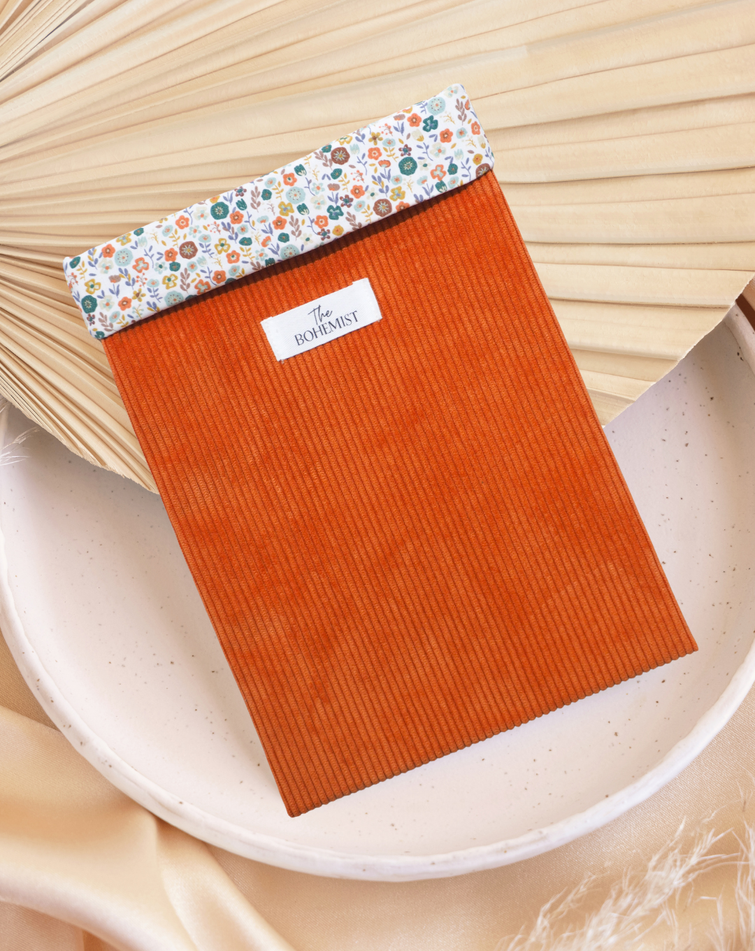 Pochette à livre broché • Velours terracotta