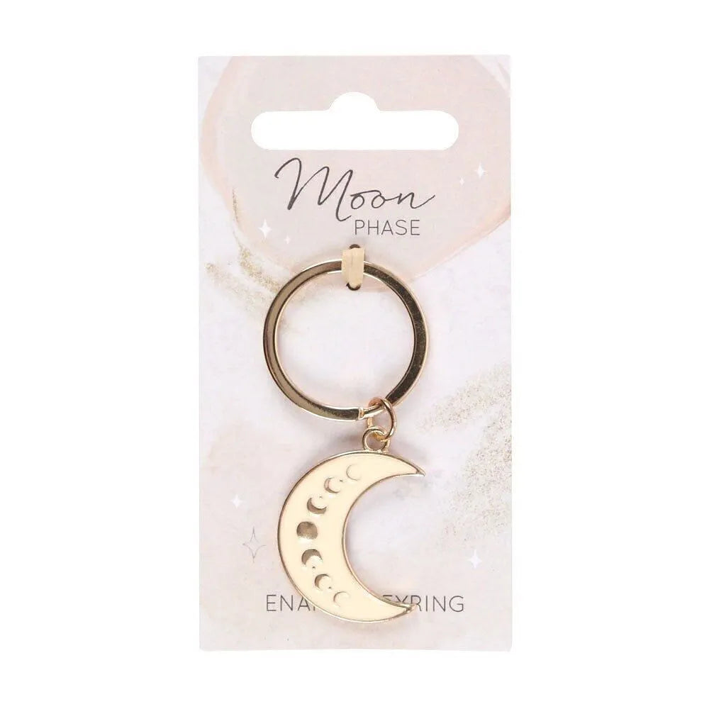 Porte clé lune beige