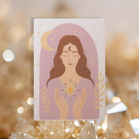 Carte postale mystique femme astres