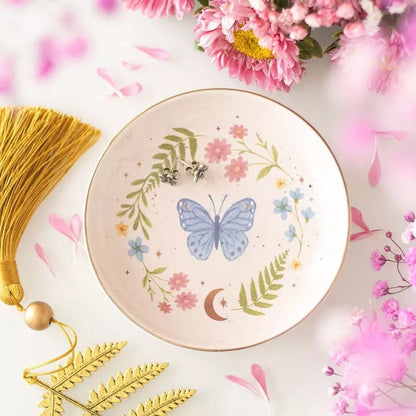 Coupelle papillon bleu et plantes
