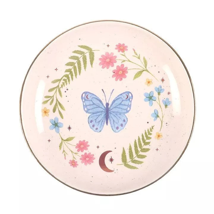 Coupelle papillon bleu et plantes