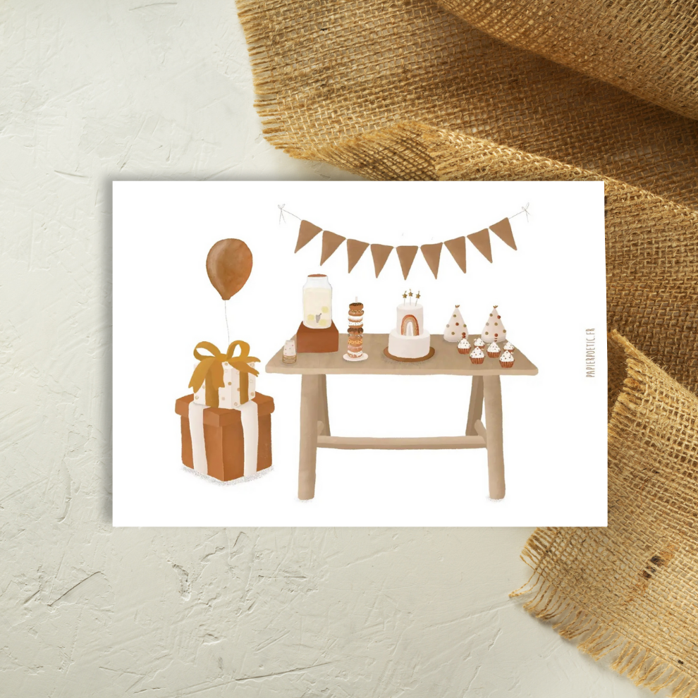 Carte postale fête d'anniversaire