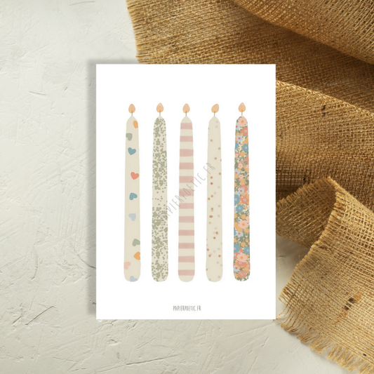 Carte postale bougies
