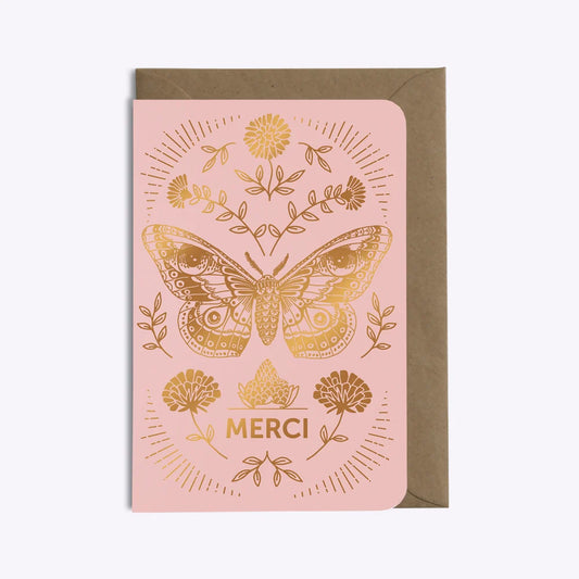Carte postale papillon merci