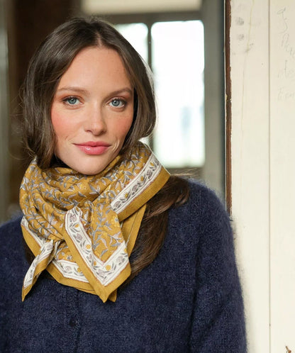 Foulard kaki/gold