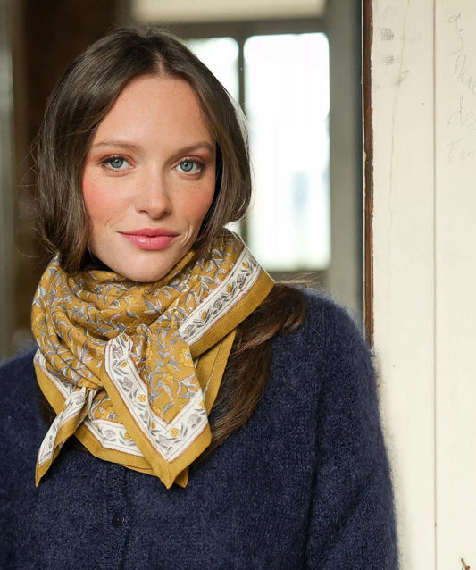 Foulard kaki/gold