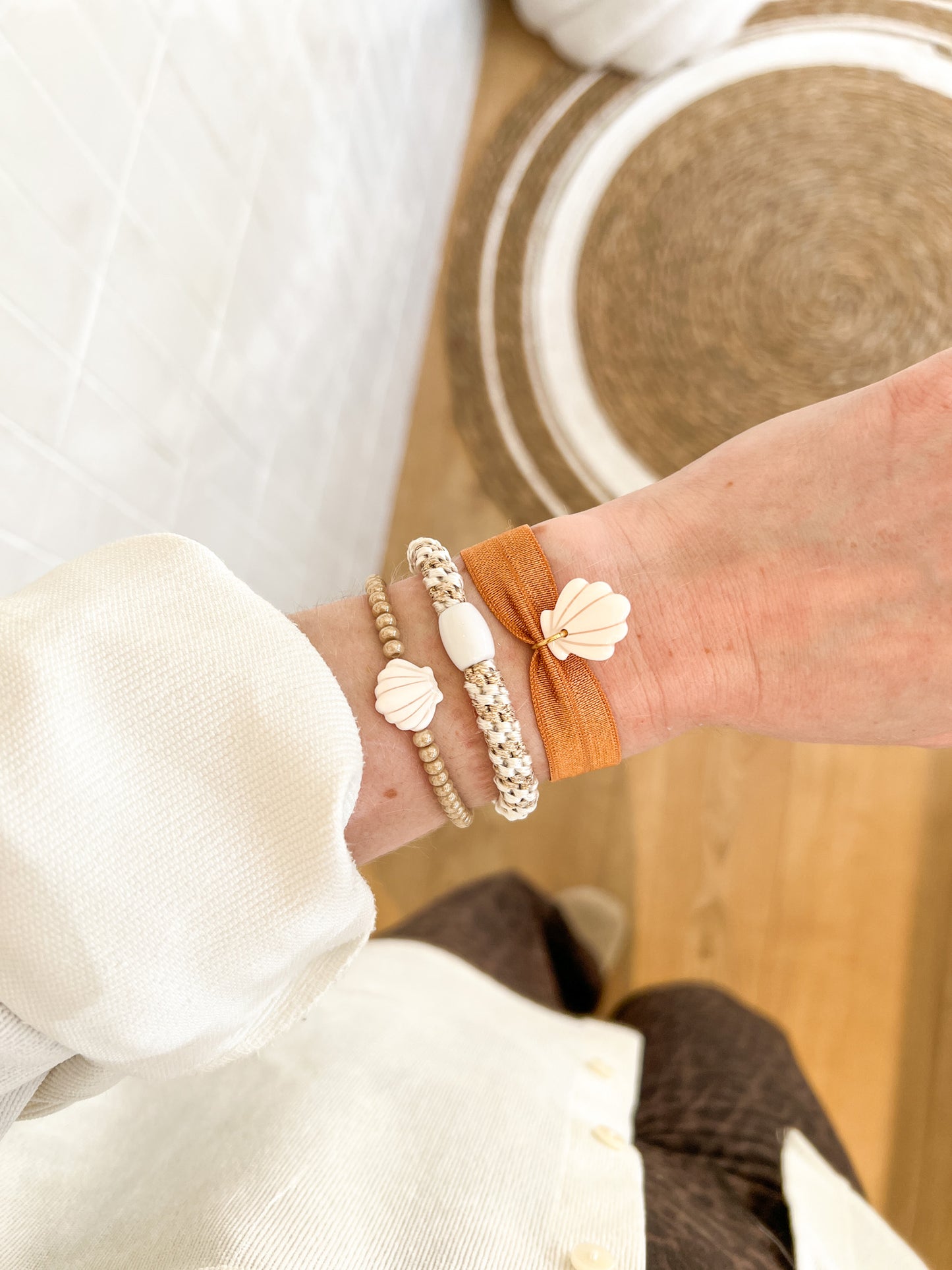 Bracelet ruban paillettes - été