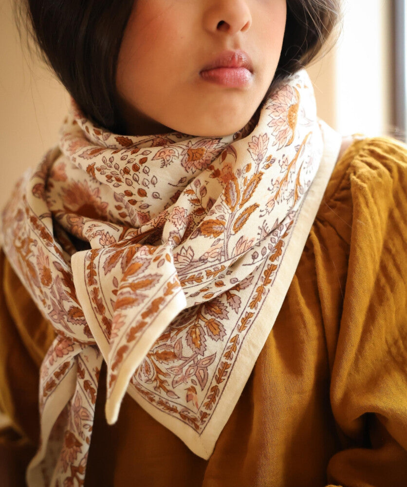 Foulard écru/rose