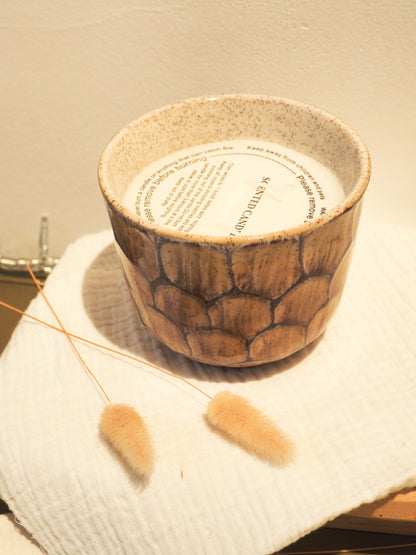 Bougie pot écaille marron