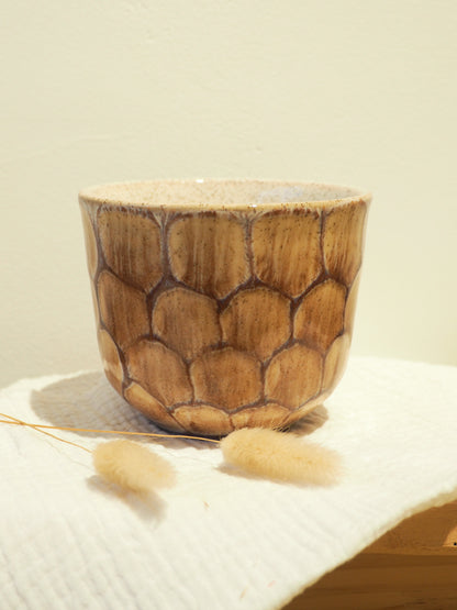 Bougie pot écaille marron